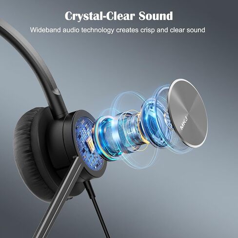 MKJ USB Headset with Noise Cancelling Microphone for Call Center & Office in Kuwait