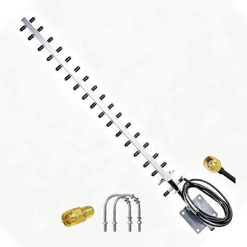 18dBi 2.4GHz WiFi Yagi Antenna, High Gain Directional Outdoor Antenna with 3m Cable, RP-SMA Male, Long Range Wireless Antenna for Router, Access Point and 2.4GHz Devices in Saudi Arabia