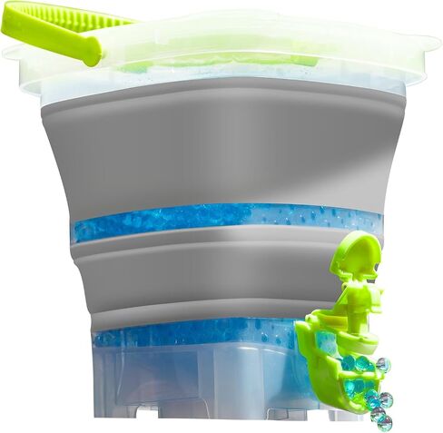 100,000+ Bonus Gel Splatter Round Bucket, Portable Blaster Ammo Depot, Collapsible Blaster Accessories, Large Capacity Container & Fast Loading Nozzle, Green in Kuwait