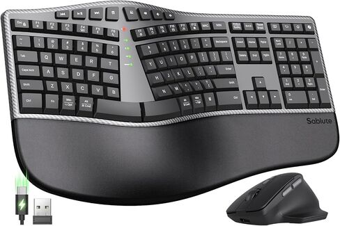 SABLUTE Ergonomic Keyboard and Mouse Combo, Split Design, Ergonomic Mouse in Kuwait