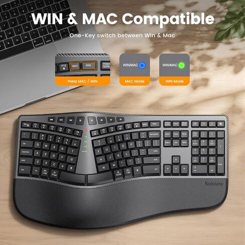 SABLUTE Ergonomic Keyboard and Mouse Combo, Split Design, Ergonomic Mouse in Kuwait