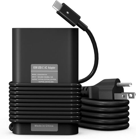 Dell 65W USB-C Laptop Charger for XPS 13 9250 9350 Latitude 5420 5520 5530 5430 5540 Inspiron 14 16 7420 7425 7620 2in1 Chromebook 3100 AC Adapter Power Cord Type c Dell Laptop Charger in Kuwait