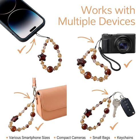 Phone Wrist Strap Crystal Beaded Leopard Lanyard in Saudi Arabia
