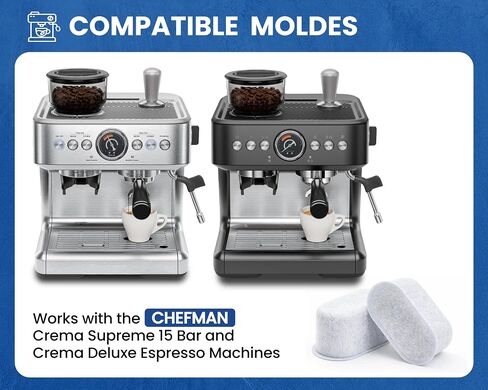 12 Pack Replacement Charcoal Water Filters for Chefman Crema Supreme Espresso Machine, Activated Carbon Water Filters for Crema Deluxe Coffee Maker, Compatible with Chefman Espresso Machine Parts in Kuwait