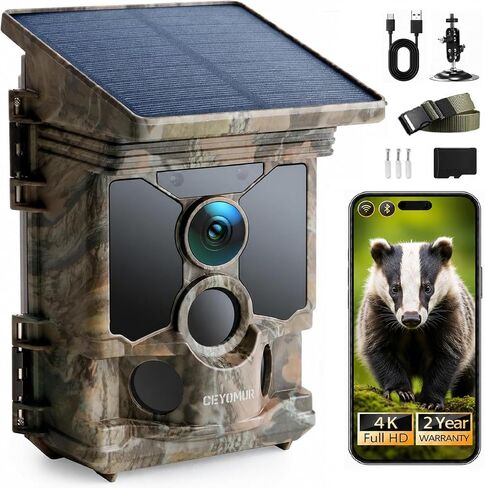 CEYOMUR 4K 68MP Solar WiFi Trail Camera, Game Camera with 32GB TF Card in Kuwait
