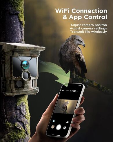 CEYOMUR 4K 68MP Solar WiFi Trail Camera, Game Camera with 32GB TF Card in Kuwait