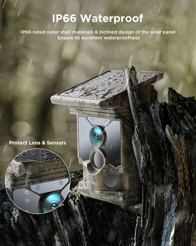 CEYOMUR 4K 68MP Solar WiFi Trail Camera, Game Camera with 32GB TF Card in Kuwait