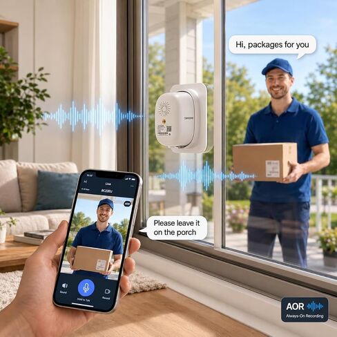 2.5K 4MP Window Camera, WiFi Indoor HD Home Security Camera, Upgraded Color Night Vision, Smart AI Motion & Human Detection, Two Way Audio, Continuous 24/7 Recording, Easy & Quick Install in Saudi Arabia