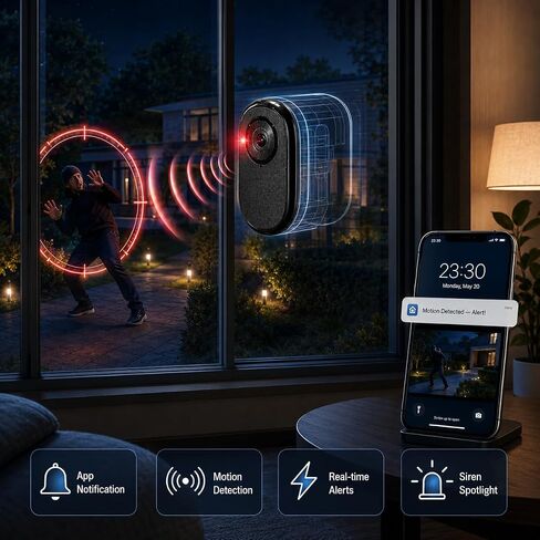 2.5K 4MP Window Camera, WiFi Indoor HD Home Security Camera, Upgraded Color Night Vision, Smart AI Motion & Human Detection, Two Way Audio, Continuous 24/7 Recording, Easy & Quick Install in Saudi Arabia