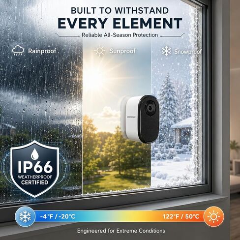 2.5K 4MP Window Camera, WiFi Indoor HD Home Security Camera, Upgraded Color Night Vision, Smart AI Motion & Human Detection, Two Way Audio, Continuous 24/7 Recording, Easy & Quick Install in Saudi Arabia