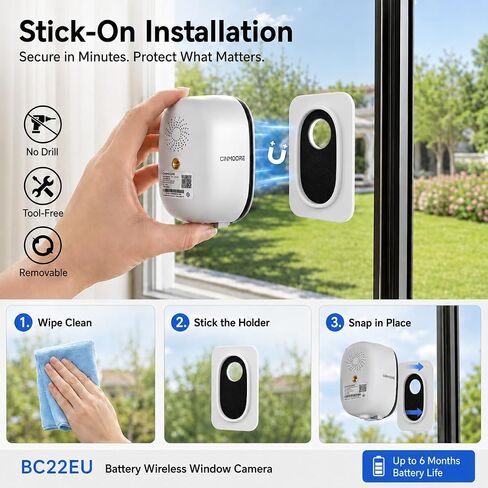 2.5K 4MP Window Camera, WiFi Indoor HD Home Security Camera, Upgraded Color Night Vision, Smart AI Motion & Human Detection, Two Way Audio, Continuous 24/7 Recording, Easy & Quick Install in Saudi Arabia