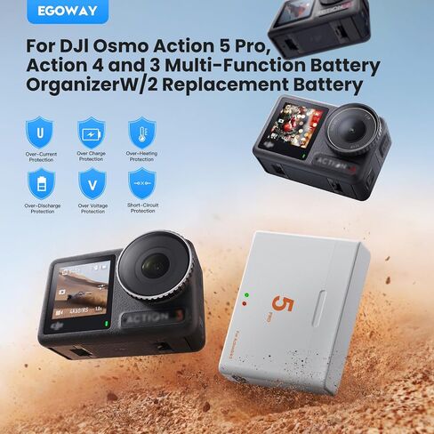 2-Pack Battery Compatible with DJI Osmo Action 6/5/4/3 Pro Osmo 360 in Saudi Arabia