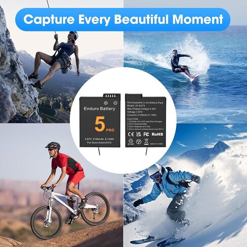 2-Pack Battery Compatible with DJI Osmo Action 6/5/4/3 Pro Osmo 360 in Saudi Arabia