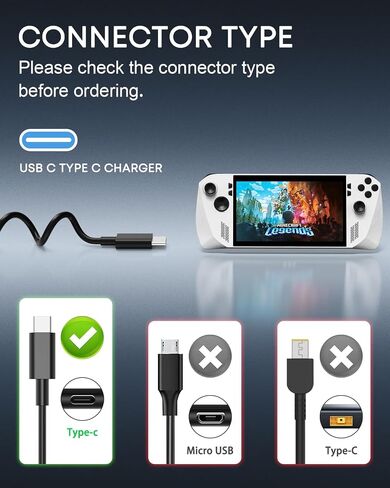 BAJ 100W 65W USB C Charger Compatible with ASUS ROG Ally X Series in Saudi Arabia
