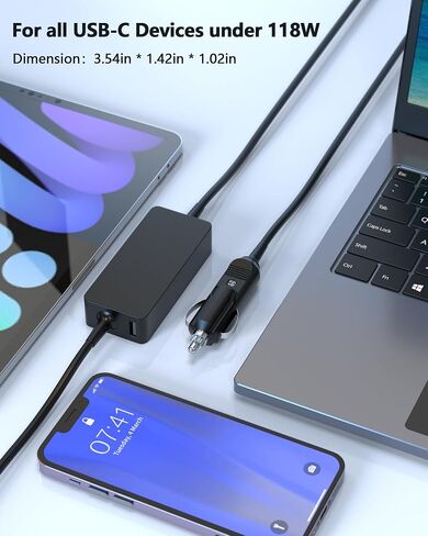 100W USB C Laptop Car Charger Compatible with Dell in Saudi Arabia