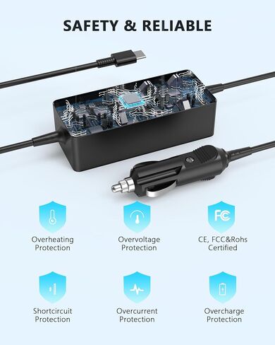 100W USB C Laptop Car Charger Compatible with Dell in Saudi Arabia