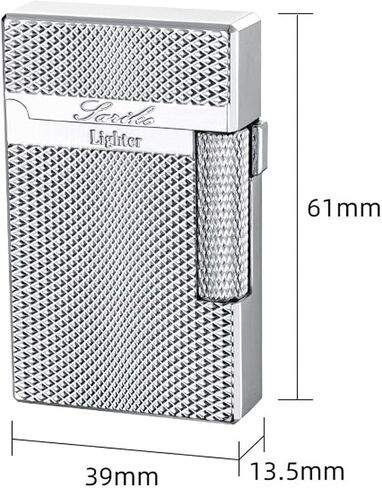 Dual Flame Torch Lighter, Silver, Refillable Butane Flip-Top with Diamond Textured Finish in Saudi Arabia