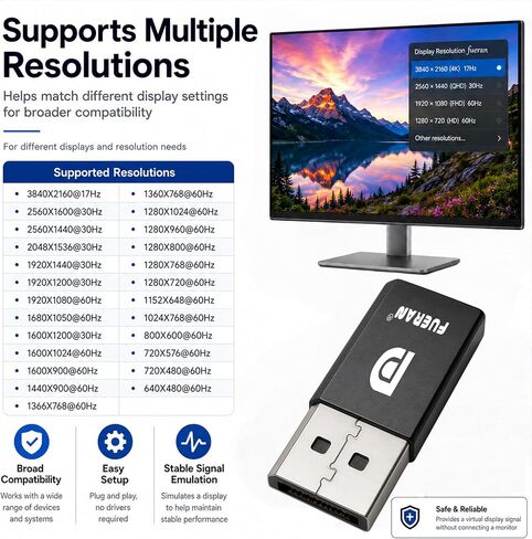 6 حزمة DP DisplayPort Display Emulator EDID محاكي التوصيل 1080P @ 60 هرتز in Kuwait