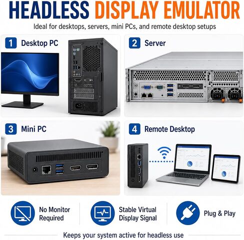 6 حزمة DP DisplayPort Display Emulator EDID محاكي التوصيل 1080P @ 60 هرتز in Kuwait