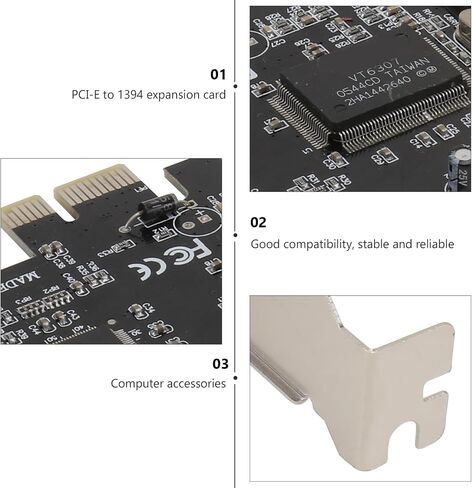 Metal Black with 3 External Ports Pcie to 1394 Expansion Card in Saudi Arabia