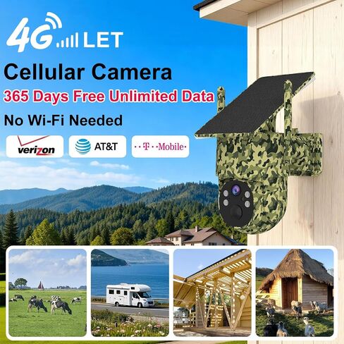 4G LTE Cellular Security Camera Outdoor Wireles,365-Day Free Unlimited Data in Saudi Arabia