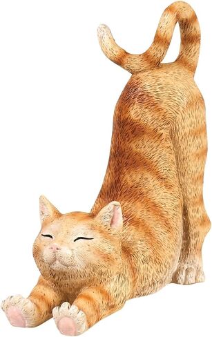 WHAT ON EARTH Cat Cell Phone Stand for Desk Cute Phone Holder for Desk Cat Desk Accessories for iPhone or Android, Orange Tabby in Kuwait