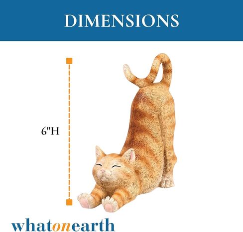 WHAT ON EARTH Cat Cell Phone Stand for Desk Cute Phone Holder for Desk Cat Desk Accessories for iPhone or Android, Orange Tabby in Kuwait