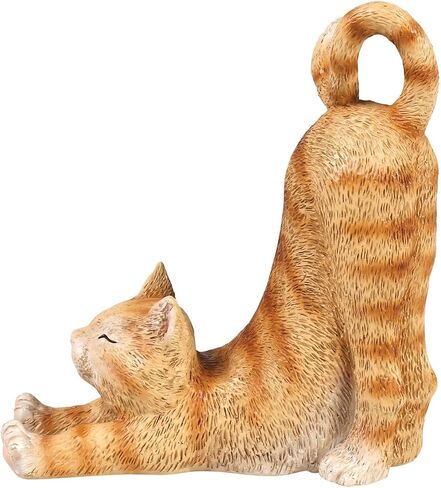 WHAT ON EARTH Cat Cell Phone Stand for Desk Cute Phone Holder for Desk Cat Desk Accessories for iPhone or Android, Orange Tabby in Kuwait