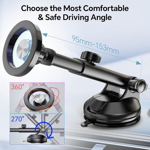 Kaistyle for MagSafe Car Mount【Powerful Suction Cup】 Magnetic Phone Mount for Car Phone Holder Dashboard Windshield Air Vent Phone Holders for Your Car Mount for iPhone 17 Pro Max 16 15 14 13 in Kuwait