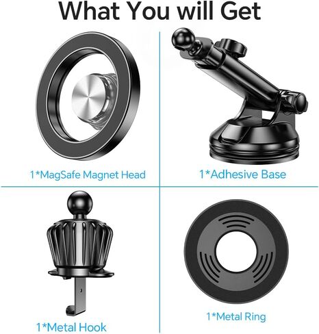 Kaistyle for MagSafe Car Mount【Powerful Suction Cup】 Magnetic Phone Mount for Car Phone Holder Dashboard Windshield Air Vent Phone Holders for Your Car Mount for iPhone 17 Pro Max 16 15 14 13 in Kuwait