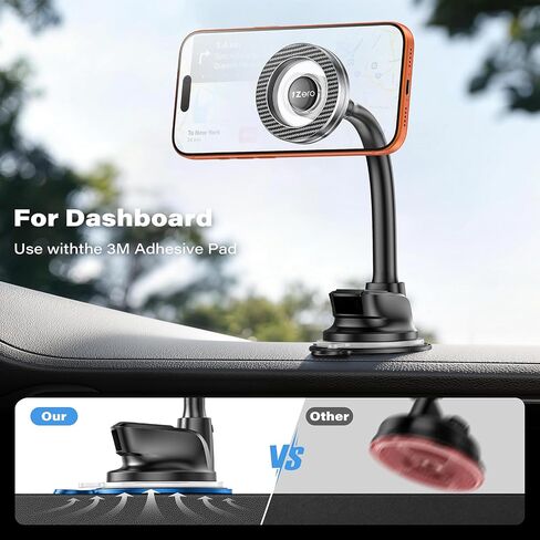1Zero MagSafe Car Phone Mount with One-Button Suction Cup Lock in Kuwait