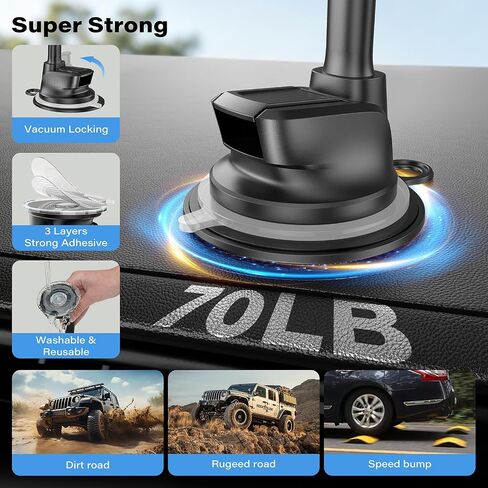 1Zero MagSafe Car Phone Mount with One-Button Suction Cup Lock in Kuwait