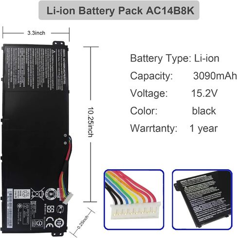 C14B8K AC14B3K Laptop Battery, Compatible with Acer Aspire R5-471T R5-571T in Kuwait