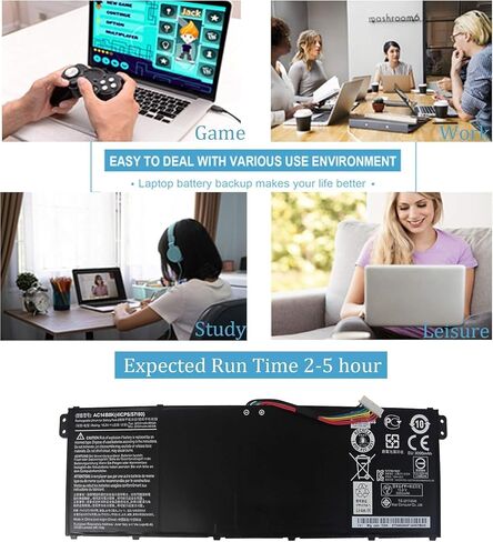 C14B8K AC14B3K Laptop Battery, Compatible with Acer Aspire R5-471T R5-571T in Kuwait