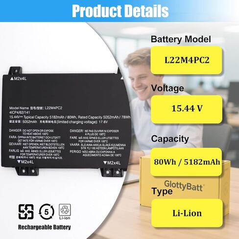 بطارية بديلة L22D4PC2 لجهاز Lenovo Legion Slim 5 16AHP9 in Kuwait