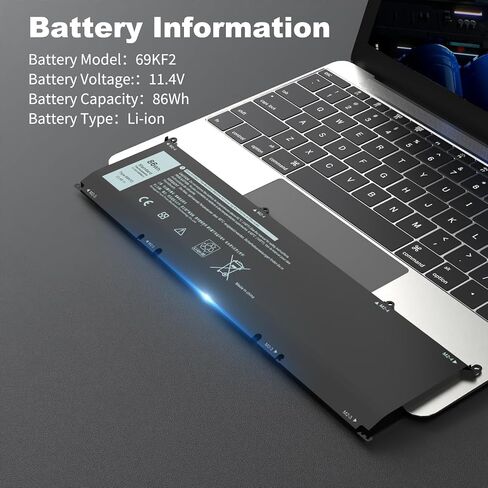 بطارية كمبيوتر محمول بديلة 86Wh 69KF2 لأجهزة Dell G15 5510 5511 5515 5520 in Kuwait