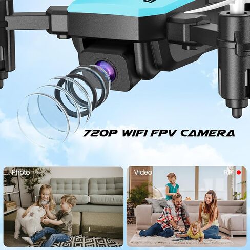 SIMREX Mini Drone with 720P Camera for Kids & Beginners - Foldable RC Quadcopter, Optical Flow Positioning, Altitude Hold, 3D Flip, 2 Batteries 20Min Flight, Safe & Easy Indoor Outdoor Flying Toy Gift (NEW BLUE) in Saudi Arabia