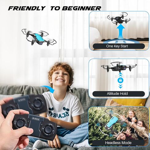 SIMREX Mini Drone with 720P Camera for Kids & Beginners - Foldable RC Quadcopter, Optical Flow Positioning, Altitude Hold, 3D Flip, 2 Batteries 20Min Flight, Safe & Easy Indoor Outdoor Flying Toy Gift (NEW BLUE) in Saudi Arabia