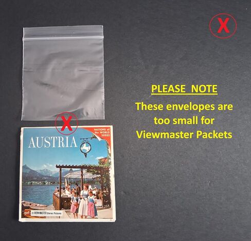 Clear View-Master Storage Sleeves (Small) for ViewMaster Reels - 50 Pieces in Kuwait
