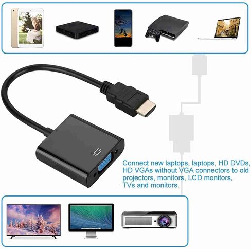 720p 1080p Male to VGA Female Video Converter Adapter Cable 2 Connect Laptops VG Male Cable to VGA Female CableHDMI Cable720p 1080p CableVideo Converter CableVideo in Saudi Arabia