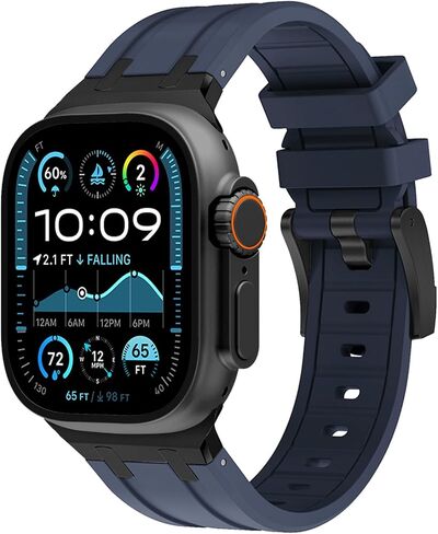 WINGLE AP Luxury Bands for Apple Watch Band Ultra 3/2/1 Band Ultra 49mm Series 11 10 46mm 45mm 44mm 42mm SE 3/2/1 Series 9 8 7 6 5 4 3 2 1 Men Women, Silicone Rubber Metal Adapter Sport iWatch Bands in Kuwait