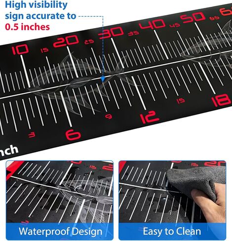 BATHRINS 2 Pcs Waterproof Fish Measuring Board with Fish Scale 43in Fish Ruler Fishing Tools for Boat, Kayak, Yacht and Coolers in Saudi Arabia