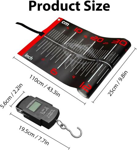 BATHRINS 2 Pcs Waterproof Fish Measuring Board with Fish Scale 43in Fish Ruler Fishing Tools for Boat, Kayak, Yacht and Coolers in Saudi Arabia