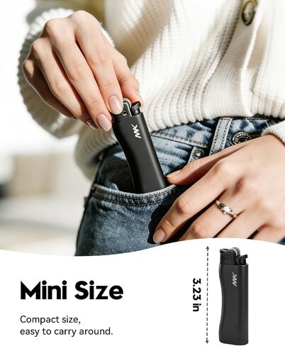 MK Lighter 9G Flint Strike Refillable Lighters, Ideal to use as Candle, BBQ Lighters, Butane Lighter, Classic Pocket Lighter, All-Black Colors, 8-Pack (HUE-BLK-8PC) in Saudi Arabia