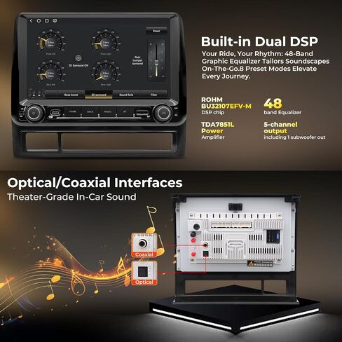 Android 15 Car Radio for Toyota Tacoma 2005-2015, 9 Inch QLED IPS Touchscreen, Qualcomm 8-Core 8+128G，Wireless Carplay & Android Auto, Bluetooth, GPS, 4G LTE, 5G WiFi, DSP DTS in Kuwait