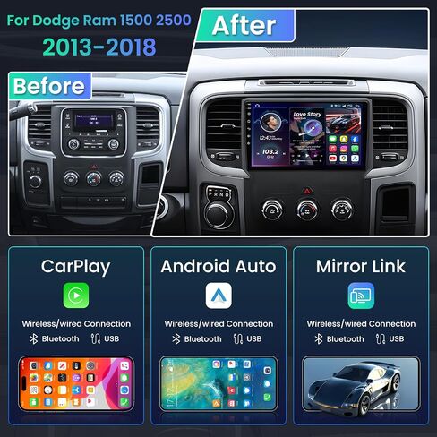 4 + 64GB ROM Car Radio for Dodge Ram 1500 2500 3500 2013-2018 in Kuwait