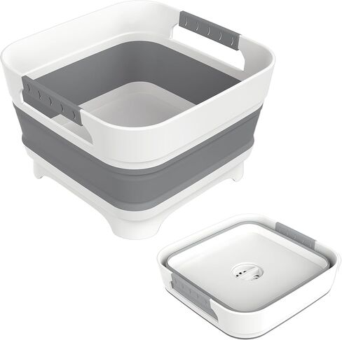 MontNorth 2.4 Gal Collapsible Wash Basin with Drain Plug, 9L, Gray in Kuwait
