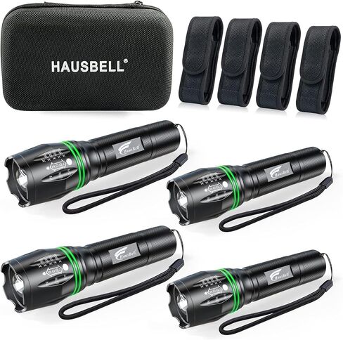 HAUSBELL 2000 Lumen Flashlight 2 Pack تكتيكي صغير أساسيات التخييم in Kuwait