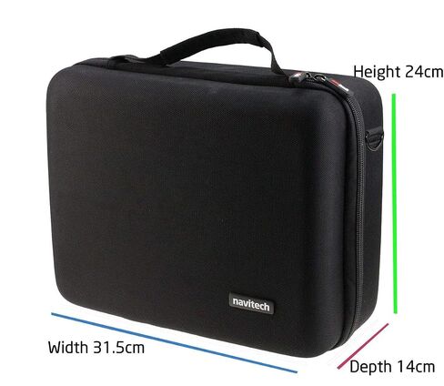 Navitech Black Heavy Duty Rugged Hard VR Case/Cover with Shoulder Strap Compatible With Realmax Qian R Virtual Reality Headset [video game] in Kuwait