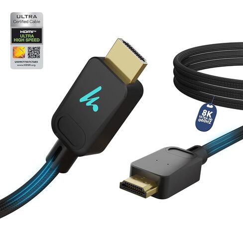 HDMI Cable V2.0 with Ethernet, Ultra HD 3D/4K@60Hz, 6.6 Feet, 18Gbps Transmission Speed, HDR, Dolby Atmos, Compatible with All HDMI Devices Laptop Desktop TV Set-top Box Gaming Console in Kuwait